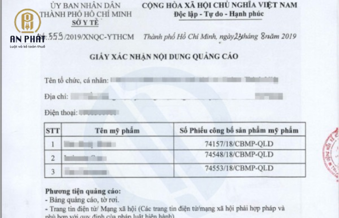 giấy phép quảng cáo